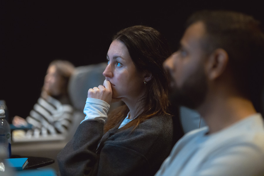 Attendee engaged in session